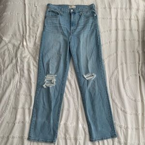 NWT the perfect vintage straight jean in danby wash: knee-rip edition